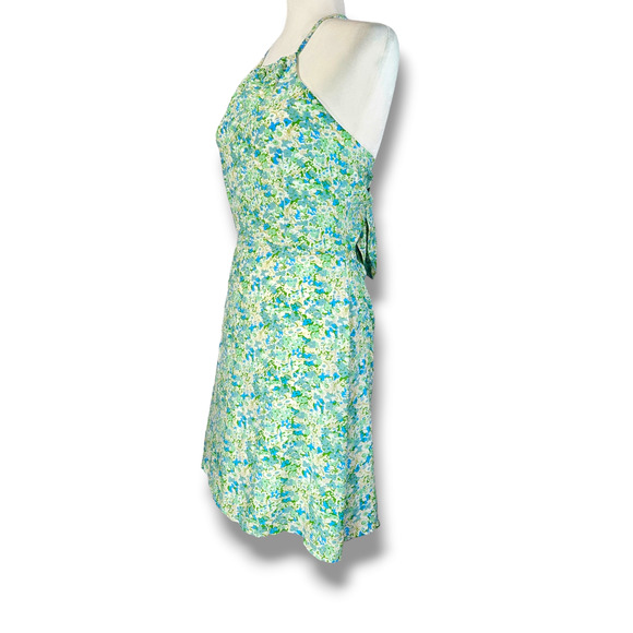 NWT Faithfull the Brand Gaia Varenna Floral Print Mini Dress Sz. 6 Blue Green - Picture 2 of 14